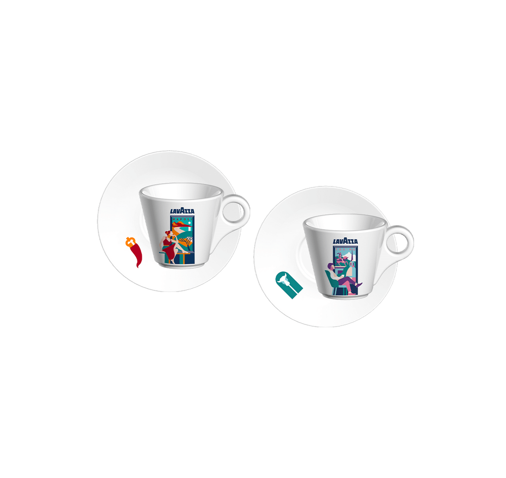 Window Collection Espresso Set: Torino & Napoli - Porcelain Coffee Cups