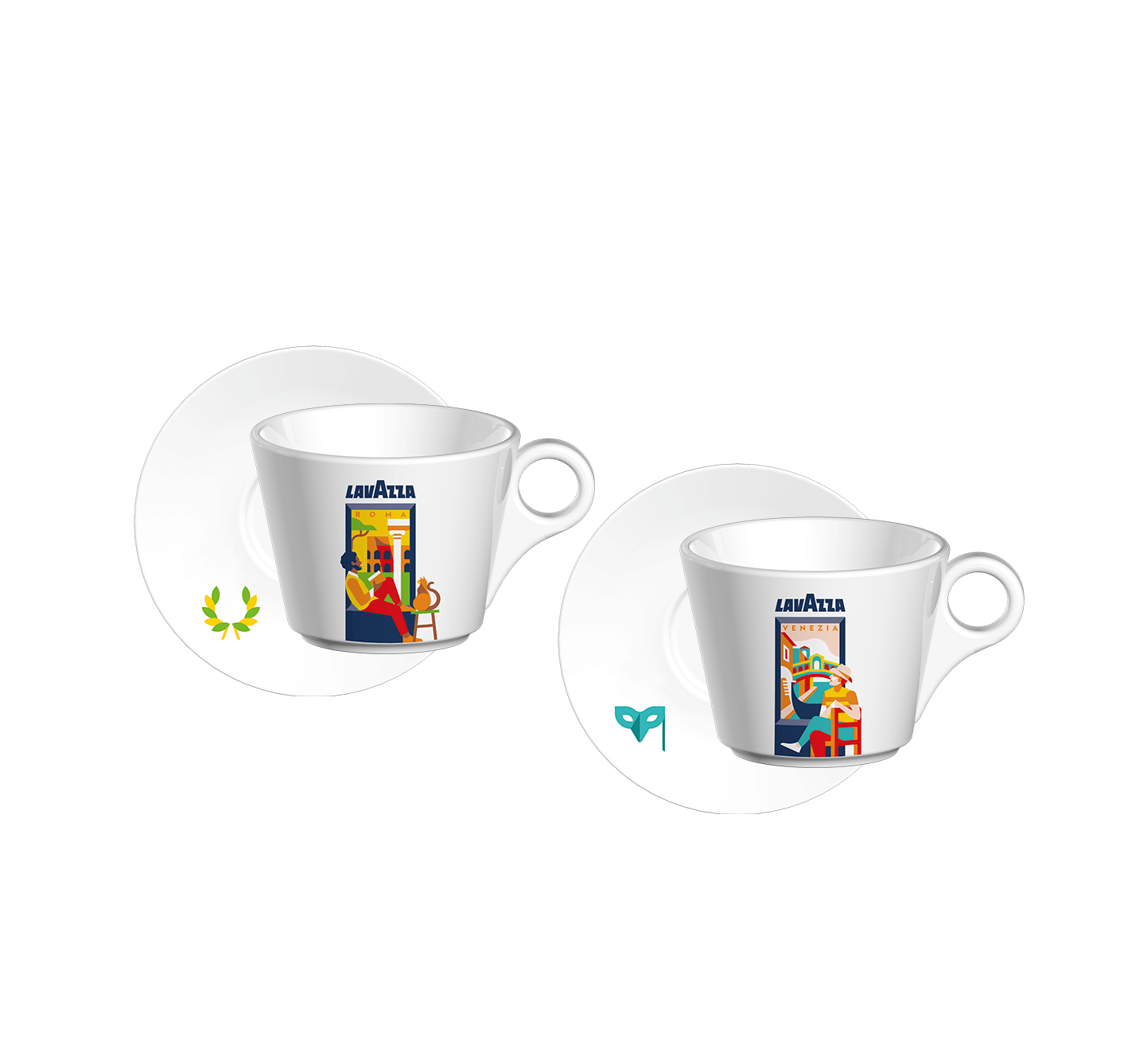 Window Collection Cappuccino Set: Roma & Venezia - Cappuccino Cup Set