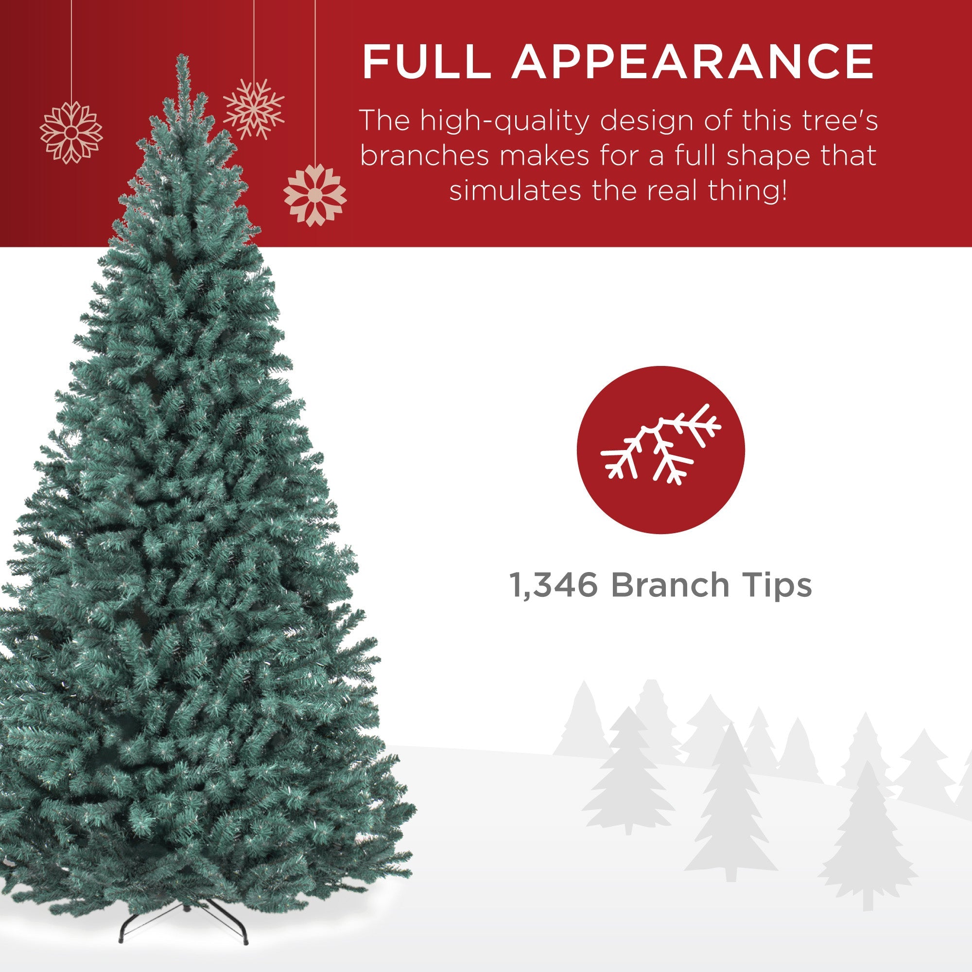 Unlit Artificial Blue Spruce Christmas Tree w/Easy Assembly