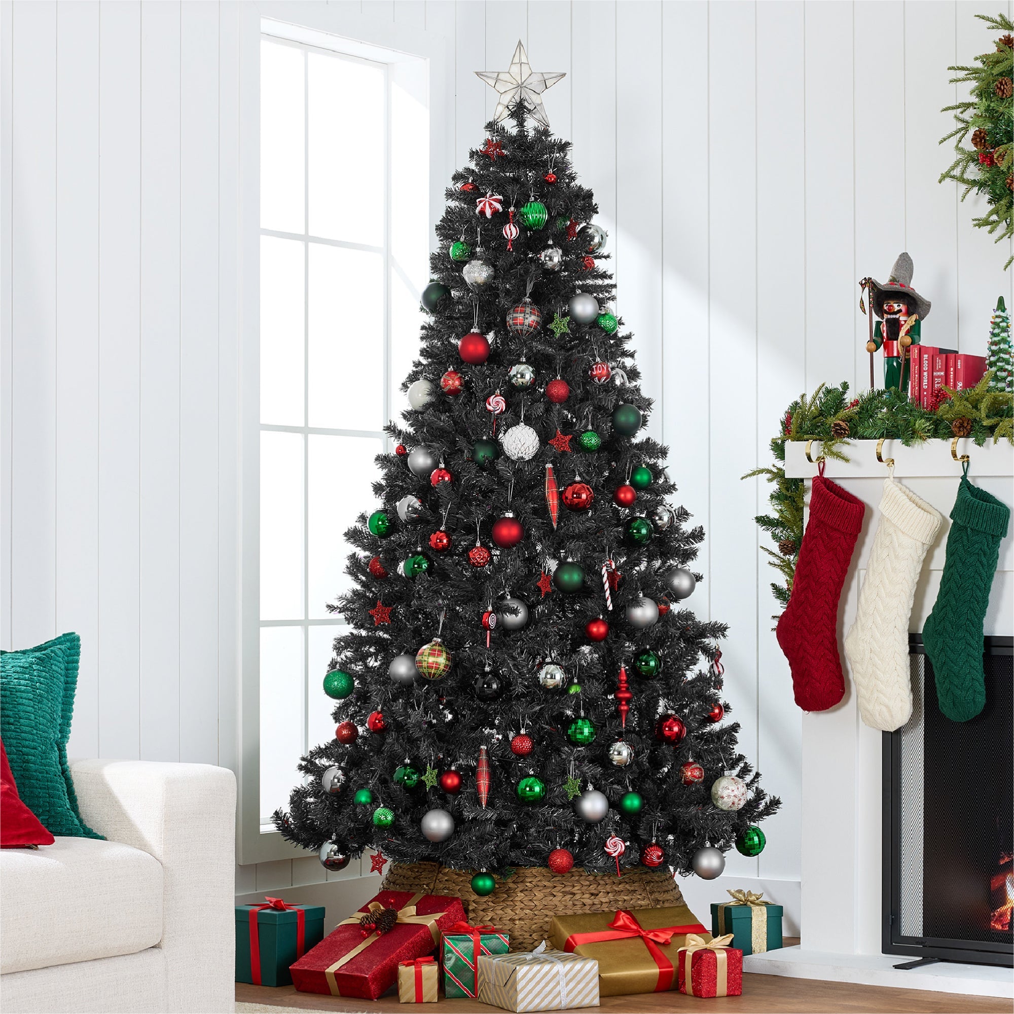 Unlit Artificial Black Spruce Christmas Tree w/Easy Assembly