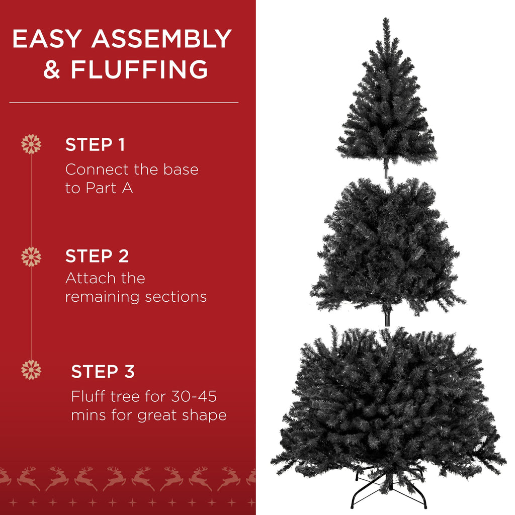 Unlit Artificial Black Spruce Christmas Tree w/Easy Assembly