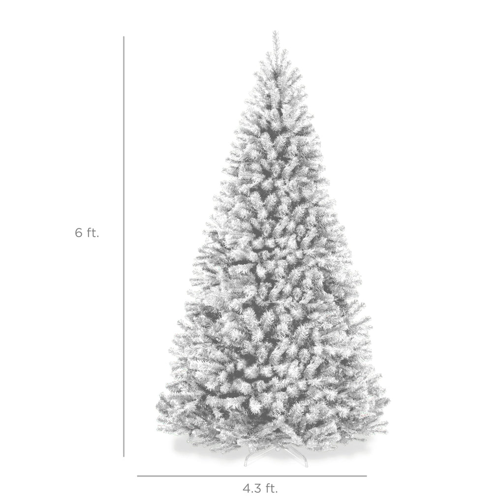Unlit Artificial White Spruce Christmas Tree w/Easy Assembly
