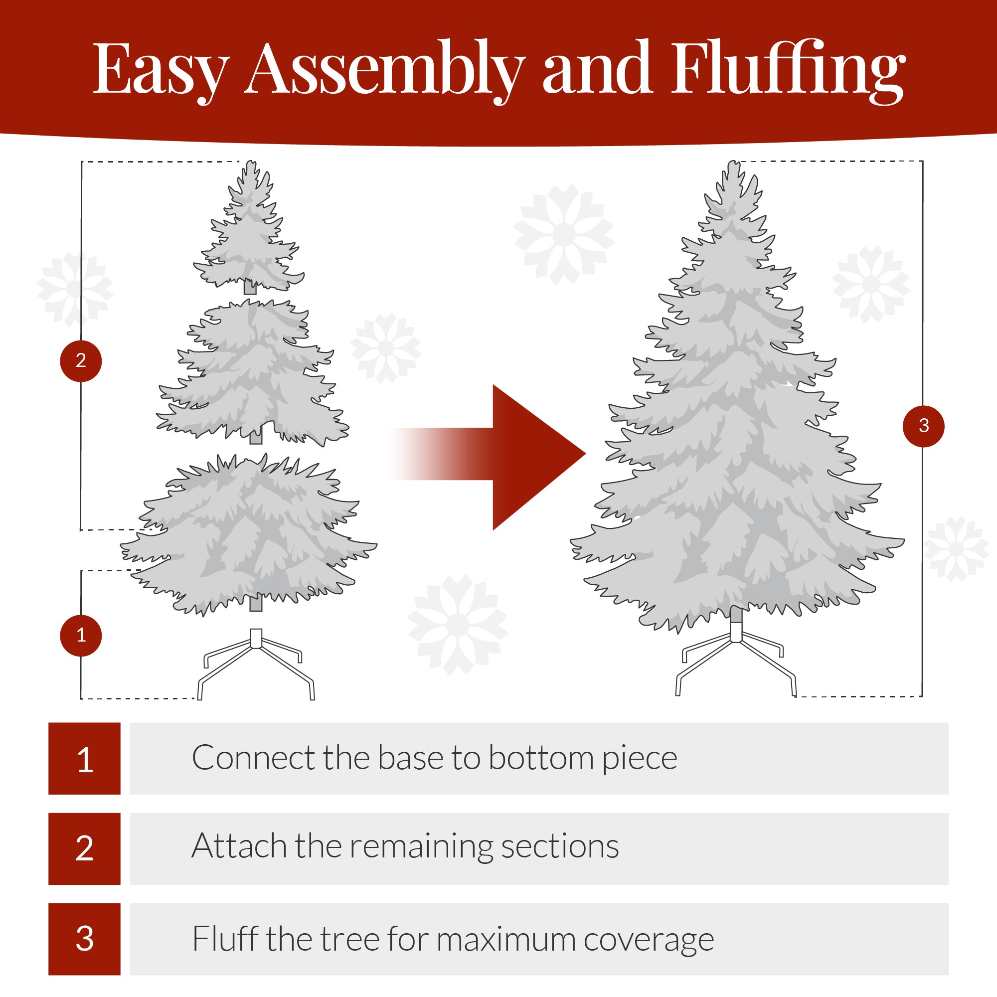 Snow Flocked Colorful Artificial Pine Christmas Tree w/ Foldable Metal Base