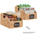 Storage Pantry Baskets for Organizing Wicker Basket w/ Built-in Handles