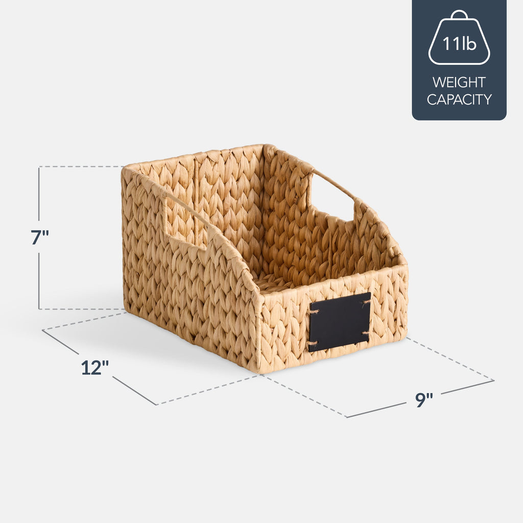 Storage Pantry Baskets for Organizing Wicker Basket w/ Built-in Handles