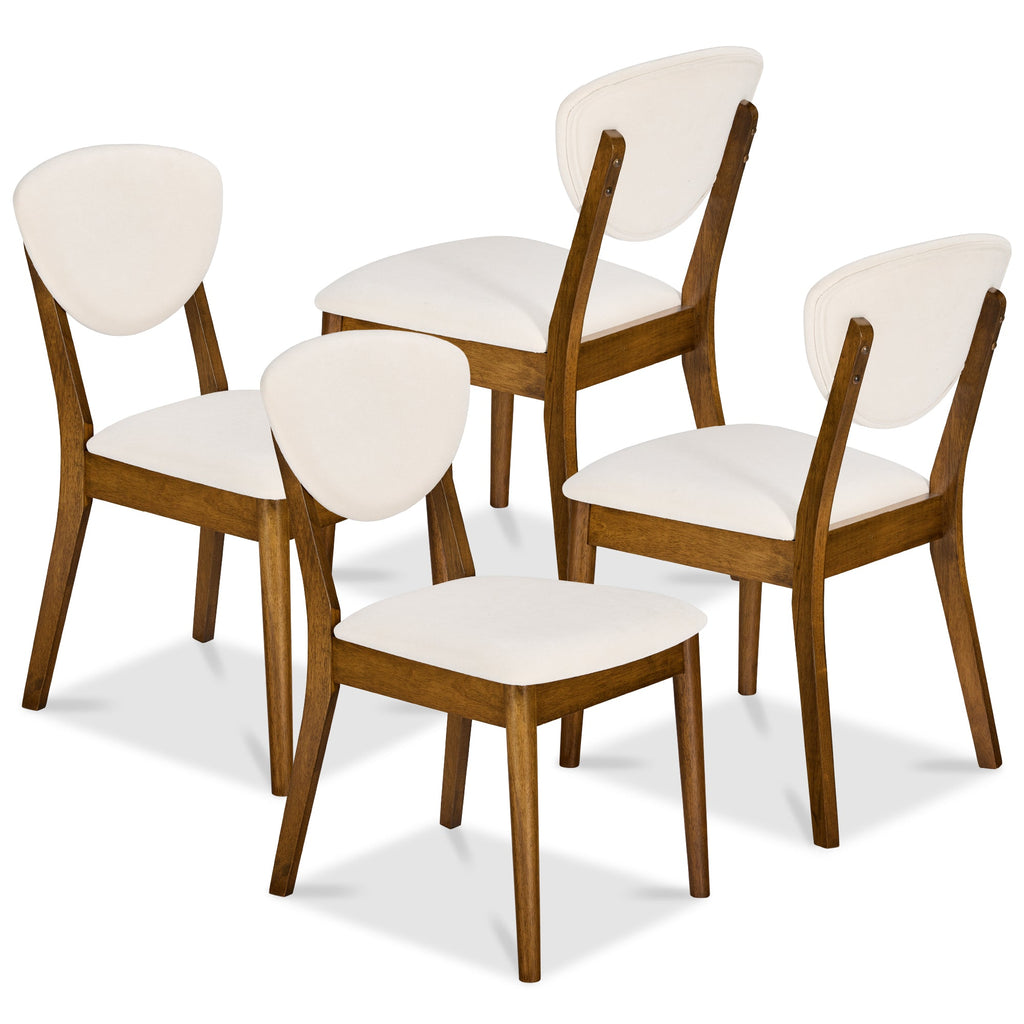 Set of 4 Wooden Dining Chairs Wood Modern Farmhouse Upholstered Chairs