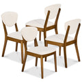 Set of 4 Wooden Dining Chairs Wood Modern Farmhouse Upholstered Chairs