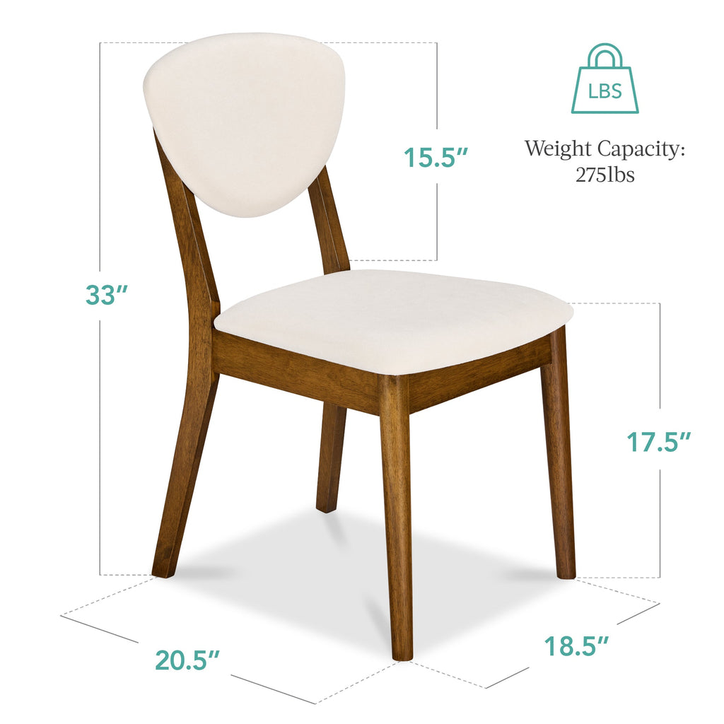 Set of 4 Wooden Dining Chairs Wood Modern Farmhouse Upholstered Chairs