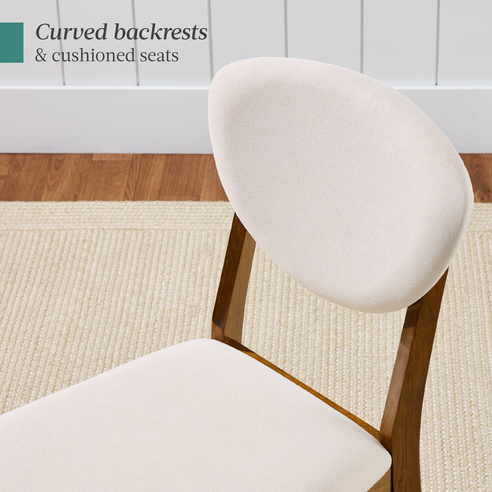 Set of 4 Wooden Dining Chairs Wood Modern Farmhouse Upholstered Chairs