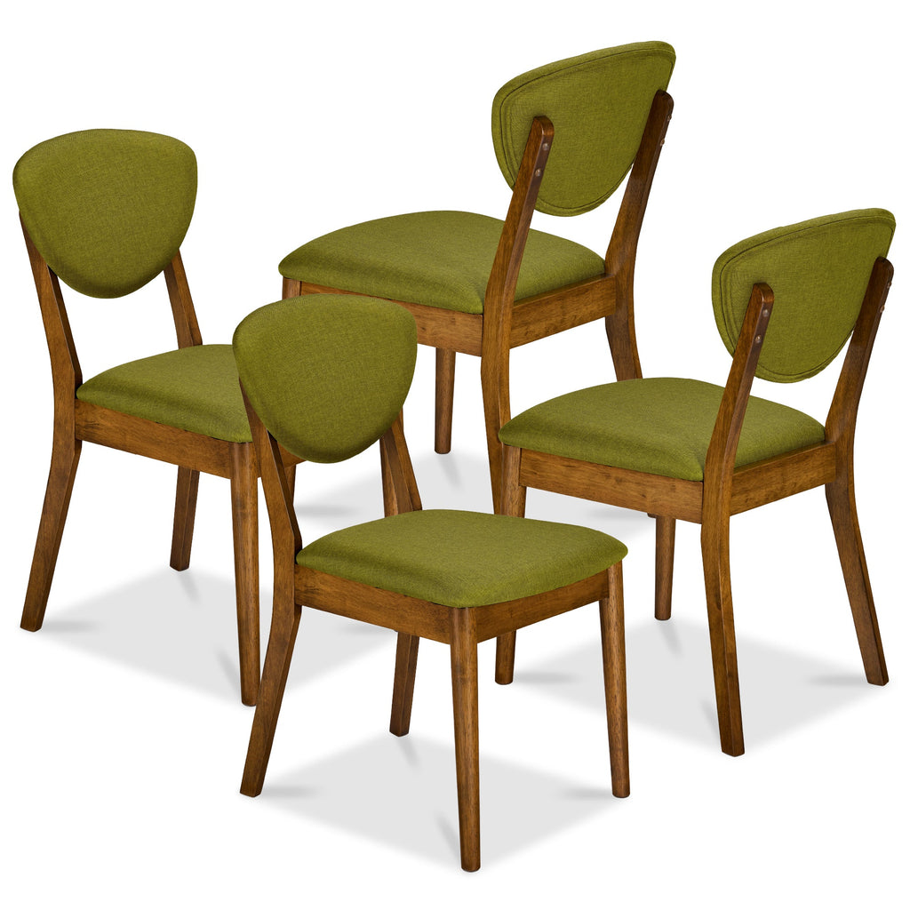 Set of 4 Wooden Dining Chairs Wood Modern Farmhouse Upholstered Chairs