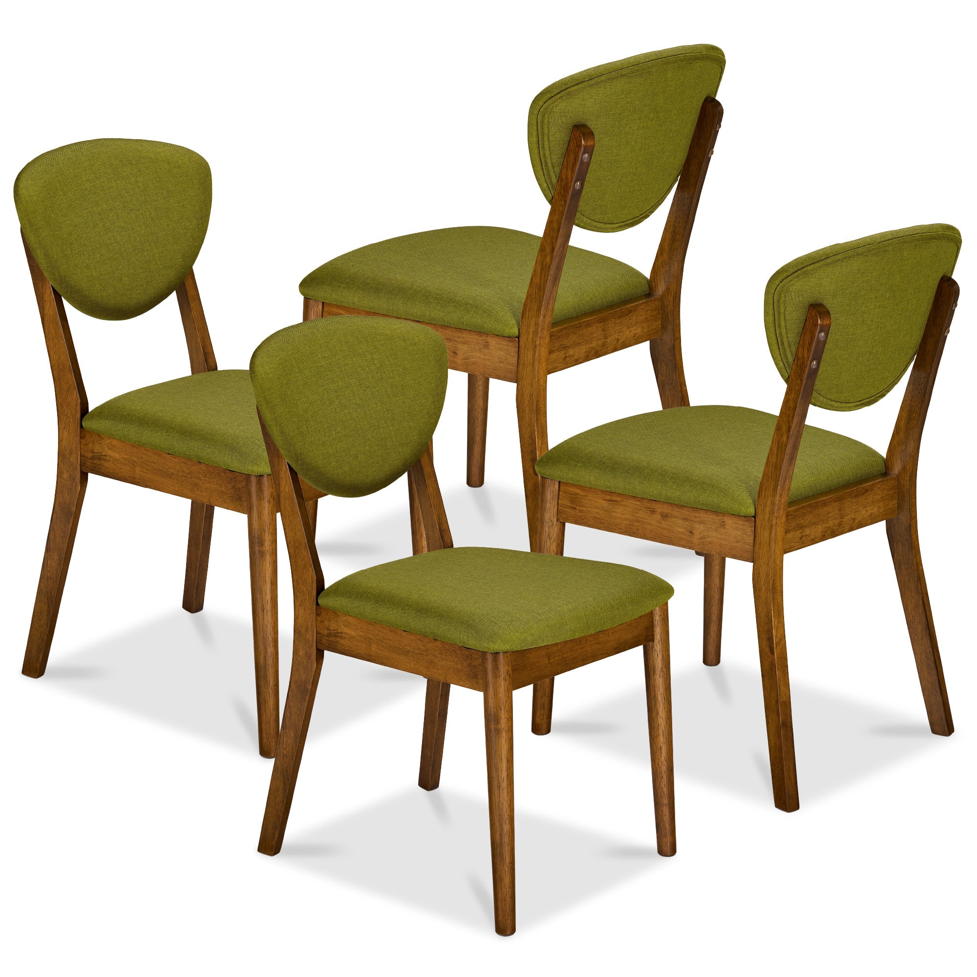 Set of 4 Wooden Dining Chairs Wood Modern Farmhouse Upholstered Chairs