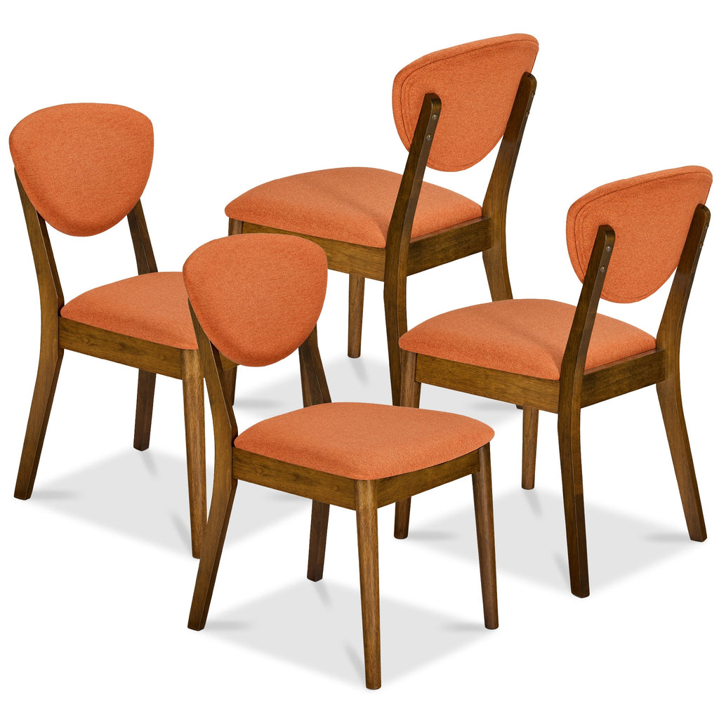 Set of 4 Wooden Dining Chairs Wood Modern Farmhouse Upholstered Chairs