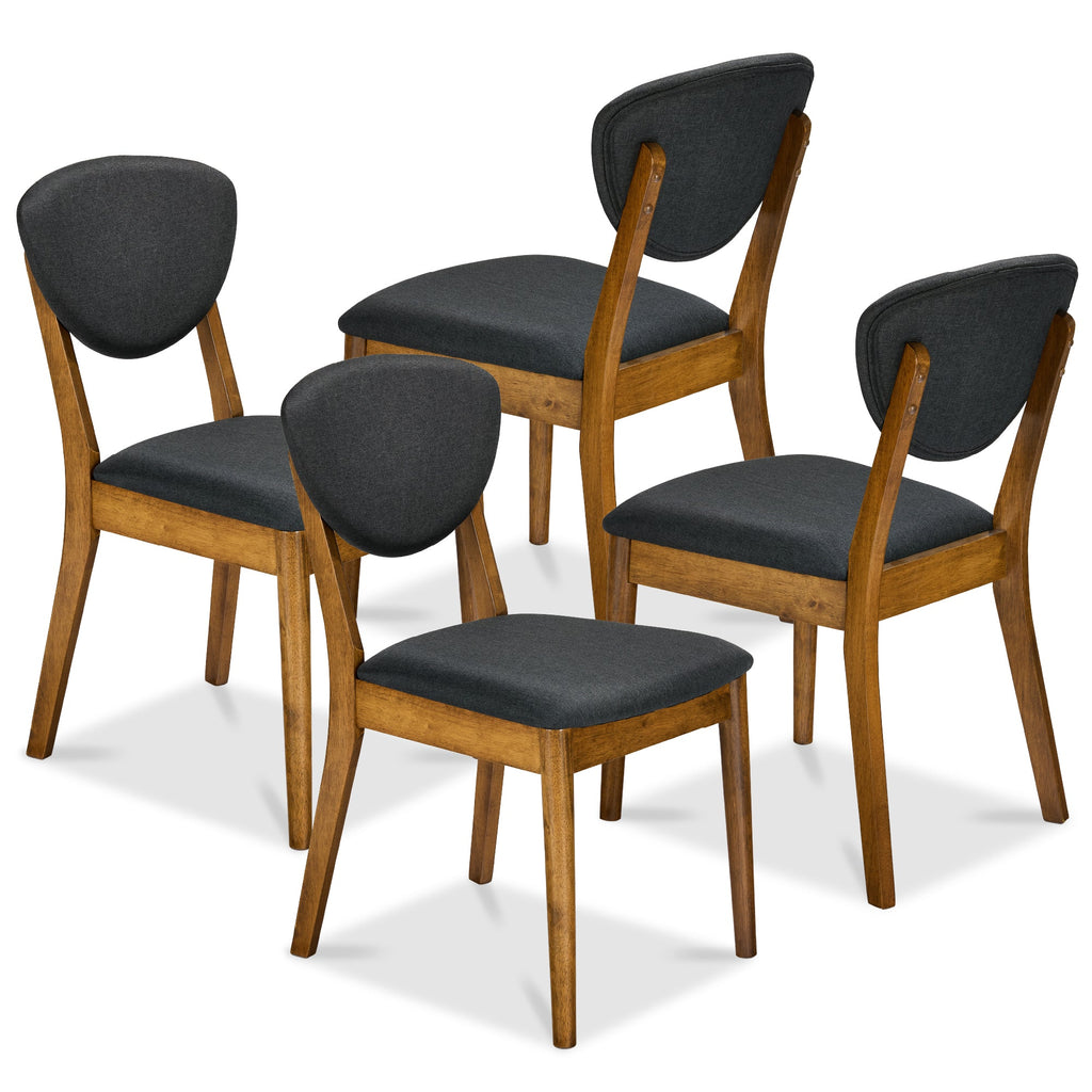 Set of 4 Wooden Dining Chairs Wood Modern Farmhouse Upholstered Chairs