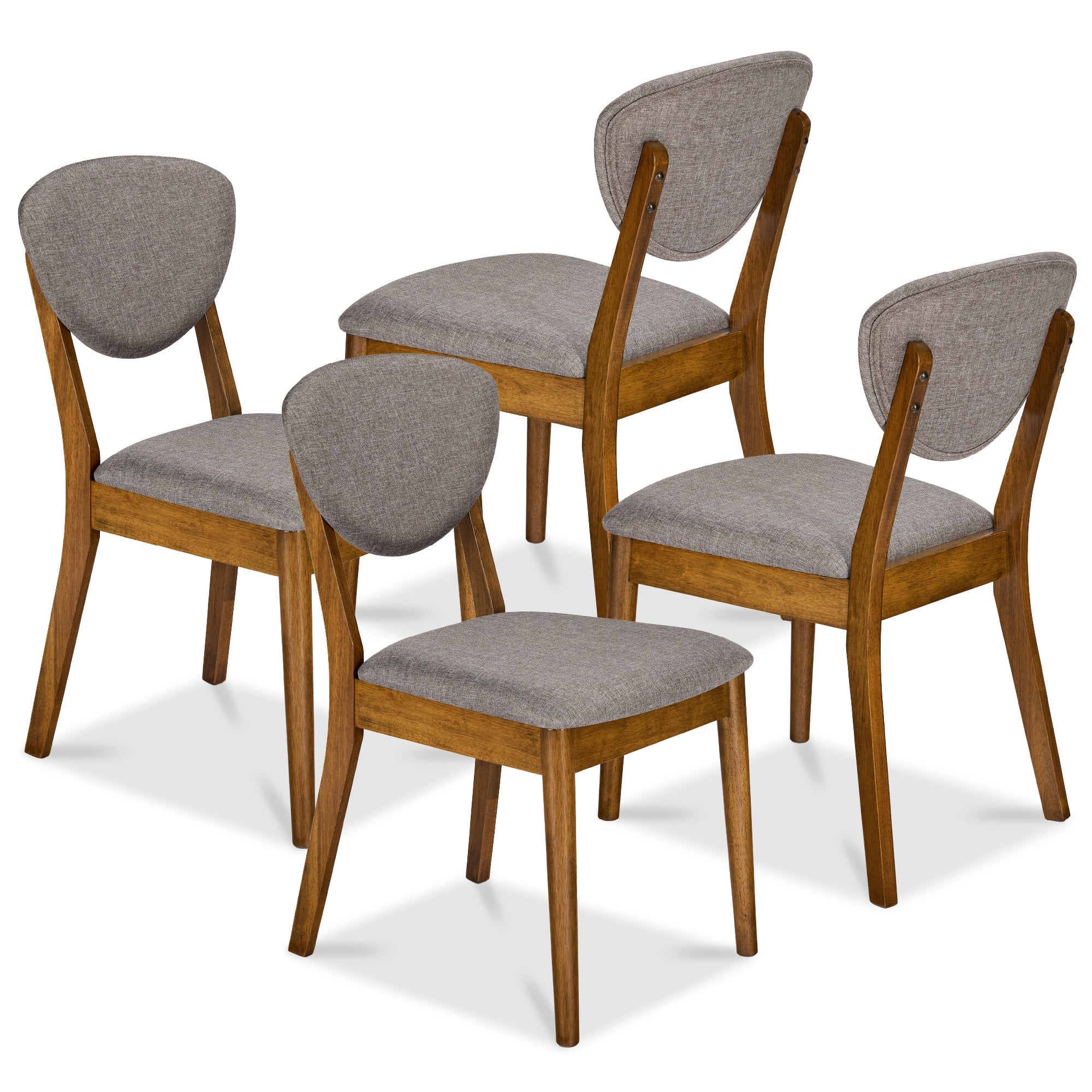 Set of 4 Wooden Dining Chairs Wood Modern Farmhouse Upholstered Chairs
