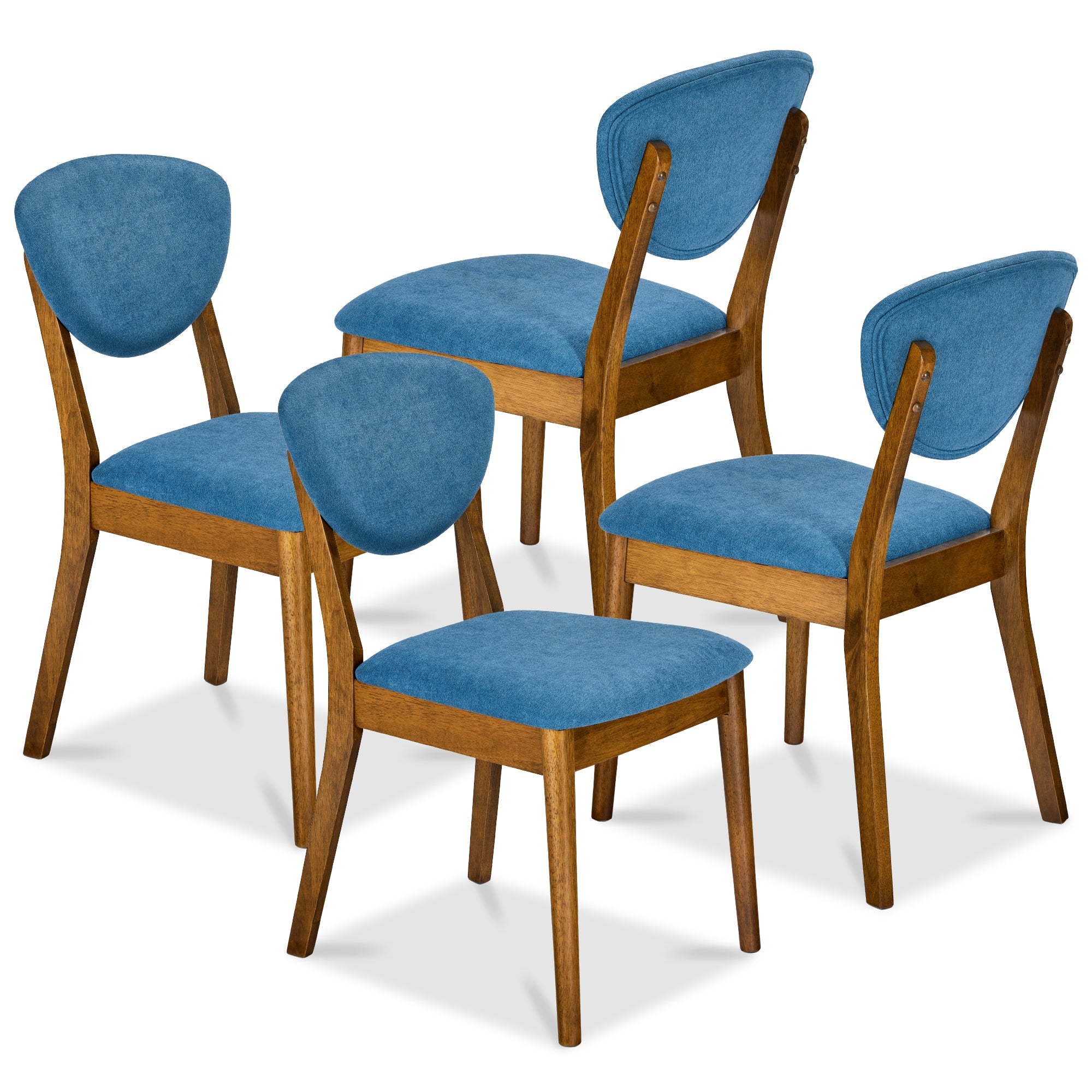 Set of 4 Wooden Dining Chairs Wood Modern Farmhouse Upholstered Chairs