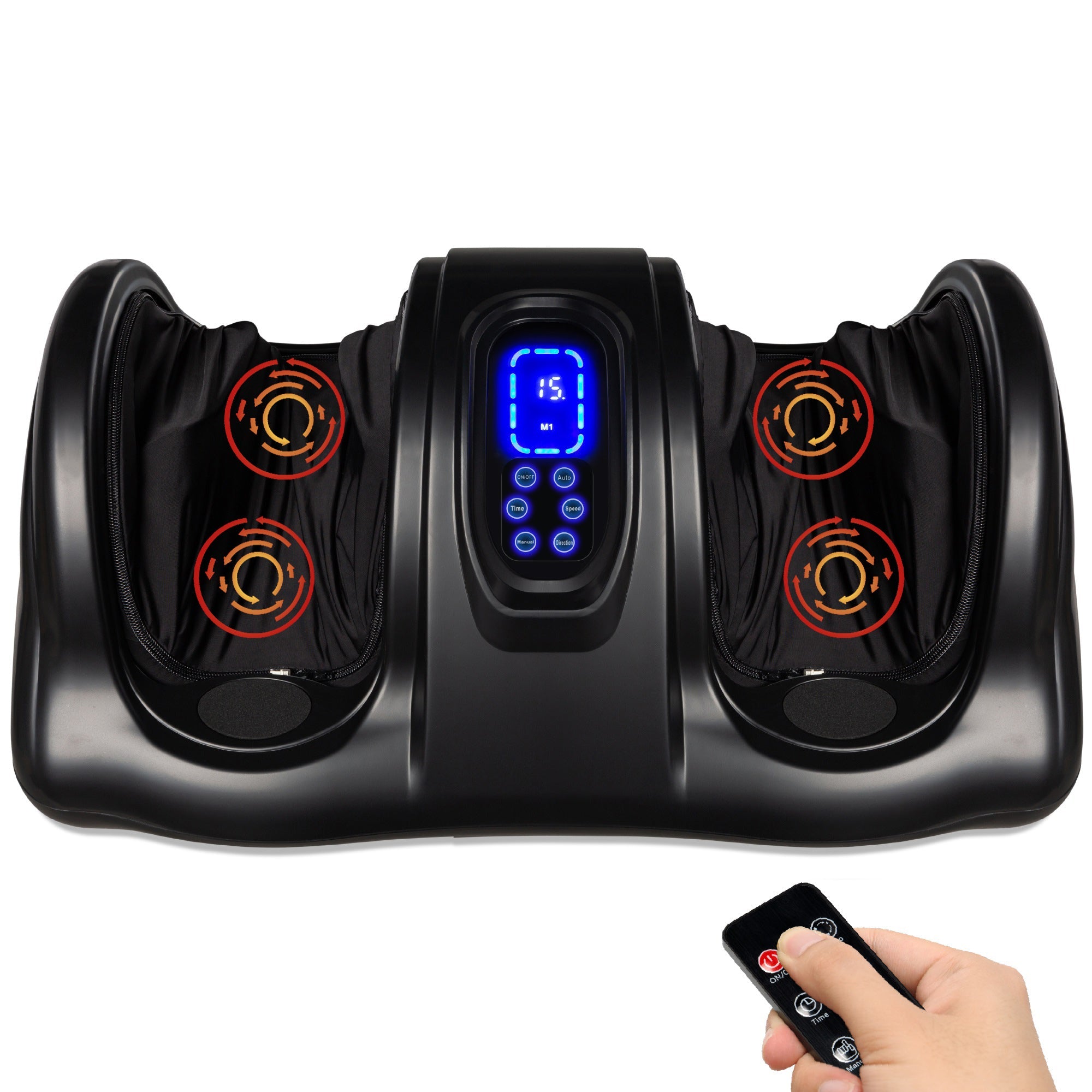 Therapeutic Foot Massager w/ High Intensity Rollers Remote 3 Modes