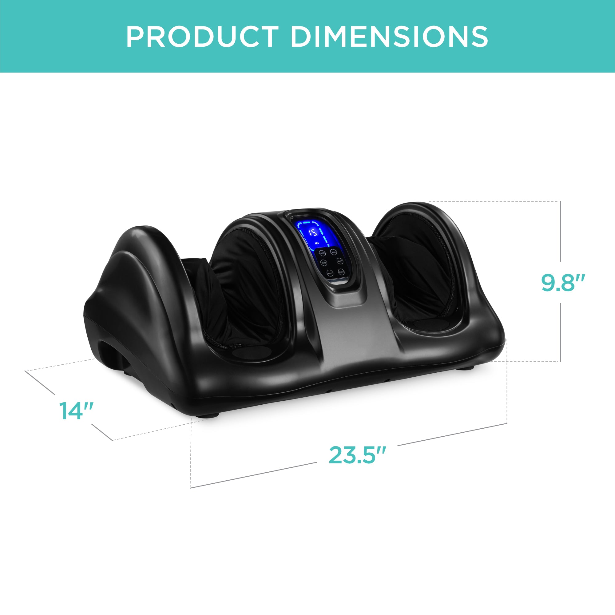 Therapeutic Foot Massager w/ High Intensity Rollers Remote 3 Modes
