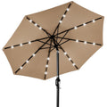 Solar LED Lighted Patio Umbrella w/ Tilt Adjustment UV-Resistant - 10ft