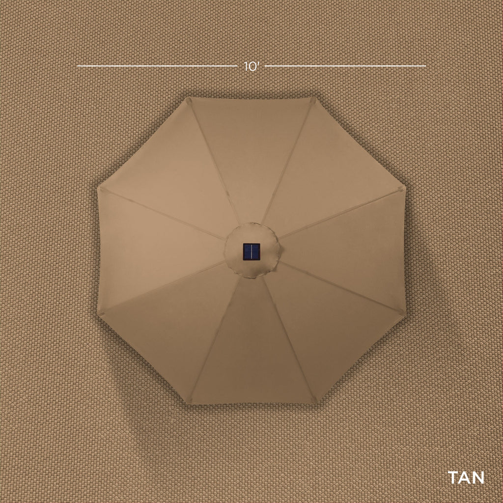 Solar LED Lighted Patio Umbrella w/ Tilt Adjustment UV-Resistant - 10ft