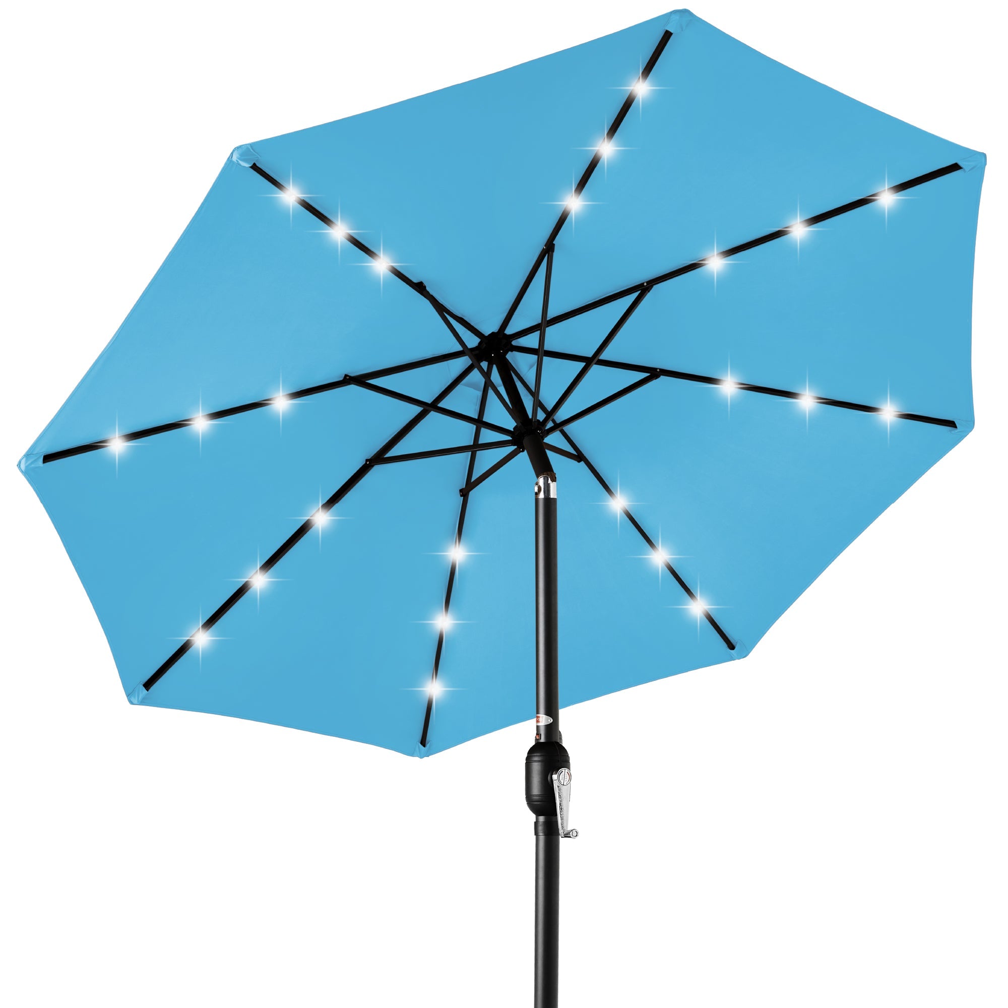 Solar LED Lighted Patio Umbrella w/ Tilt Adjustment UV-Resistant - 10ft