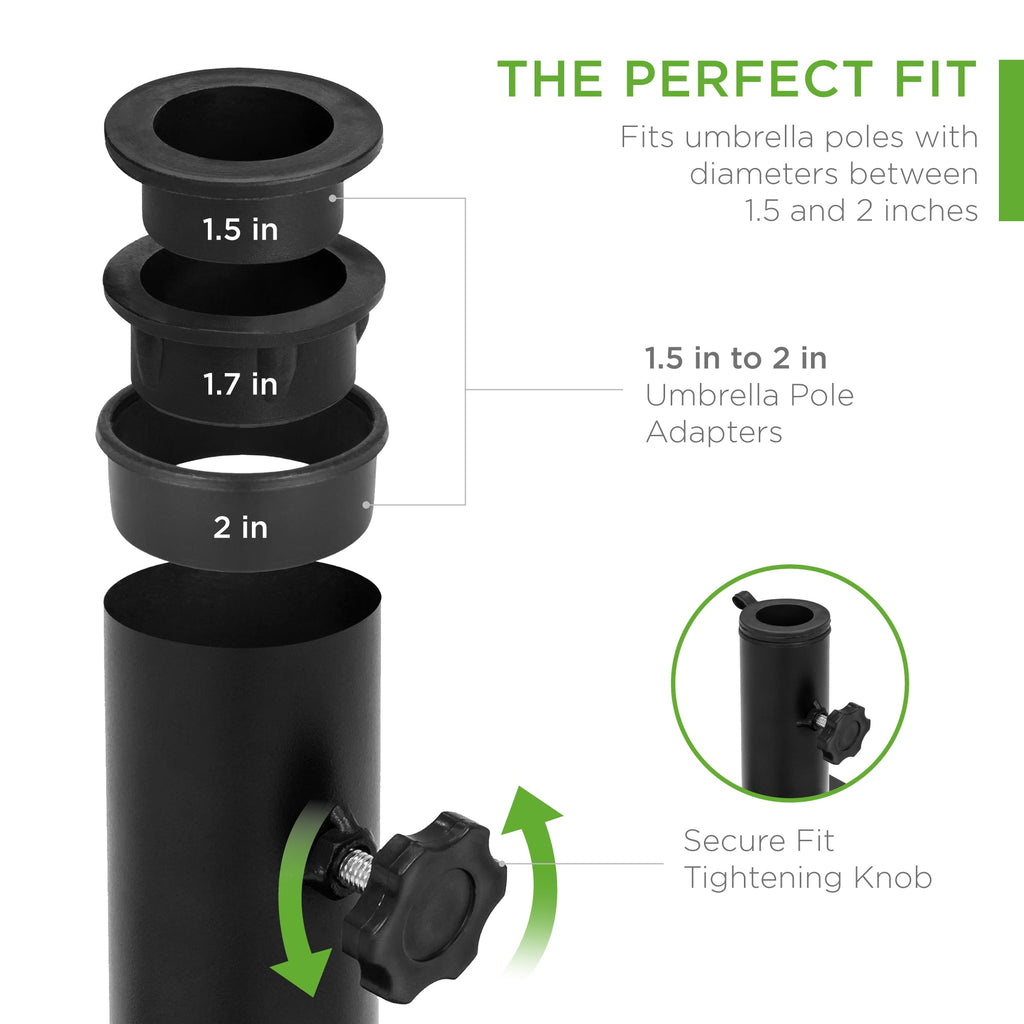 Steel Umbrella Base Patio Stand w/ Tightening Knob & Anchor Holes - 38.5lb