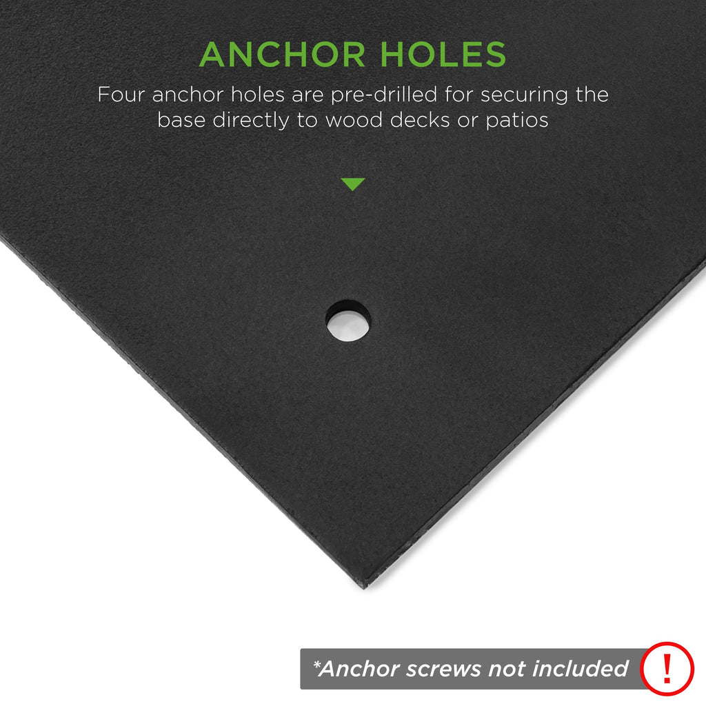 Steel Umbrella Base Patio Stand w/ Tightening Knob & Anchor Holes - 38.5lb
