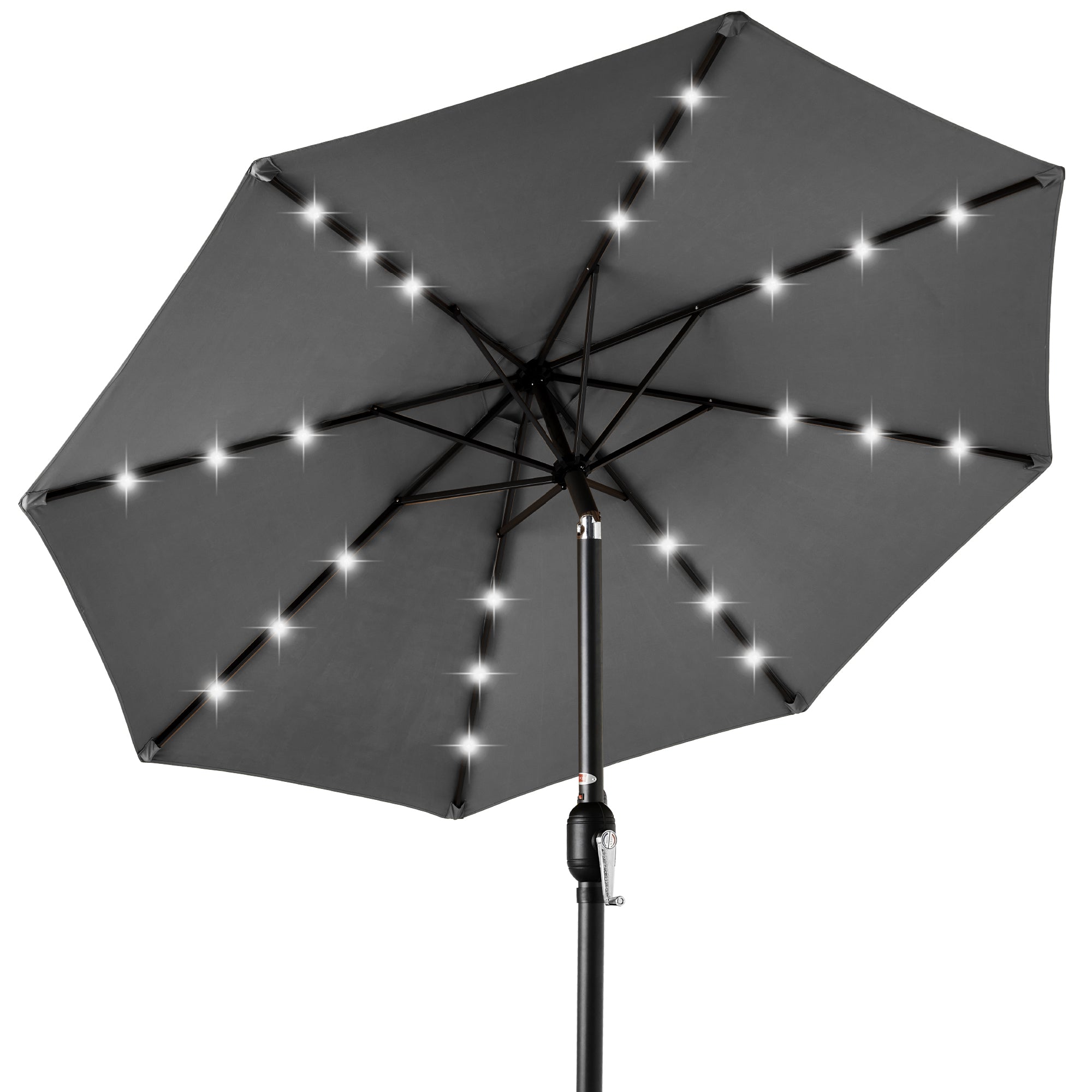 Solar LED Lighted Patio Umbrella w/ Tilt Adjustment UV-Resistant - 10ft