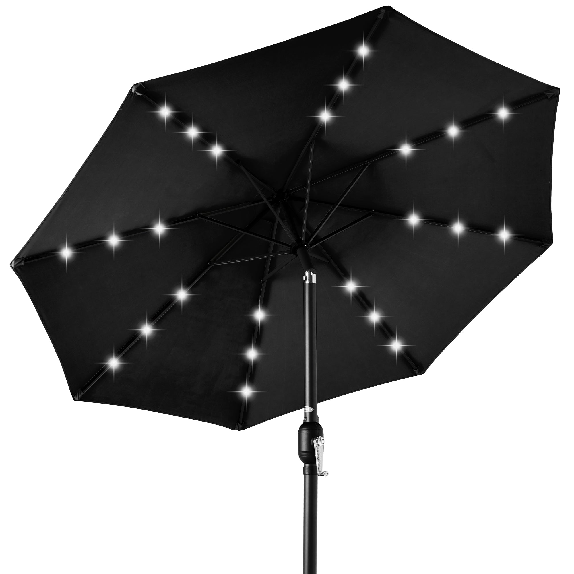 Solar LED Lighted Patio Umbrella w/ Tilt Adjustment UV-Resistant - 10ft
