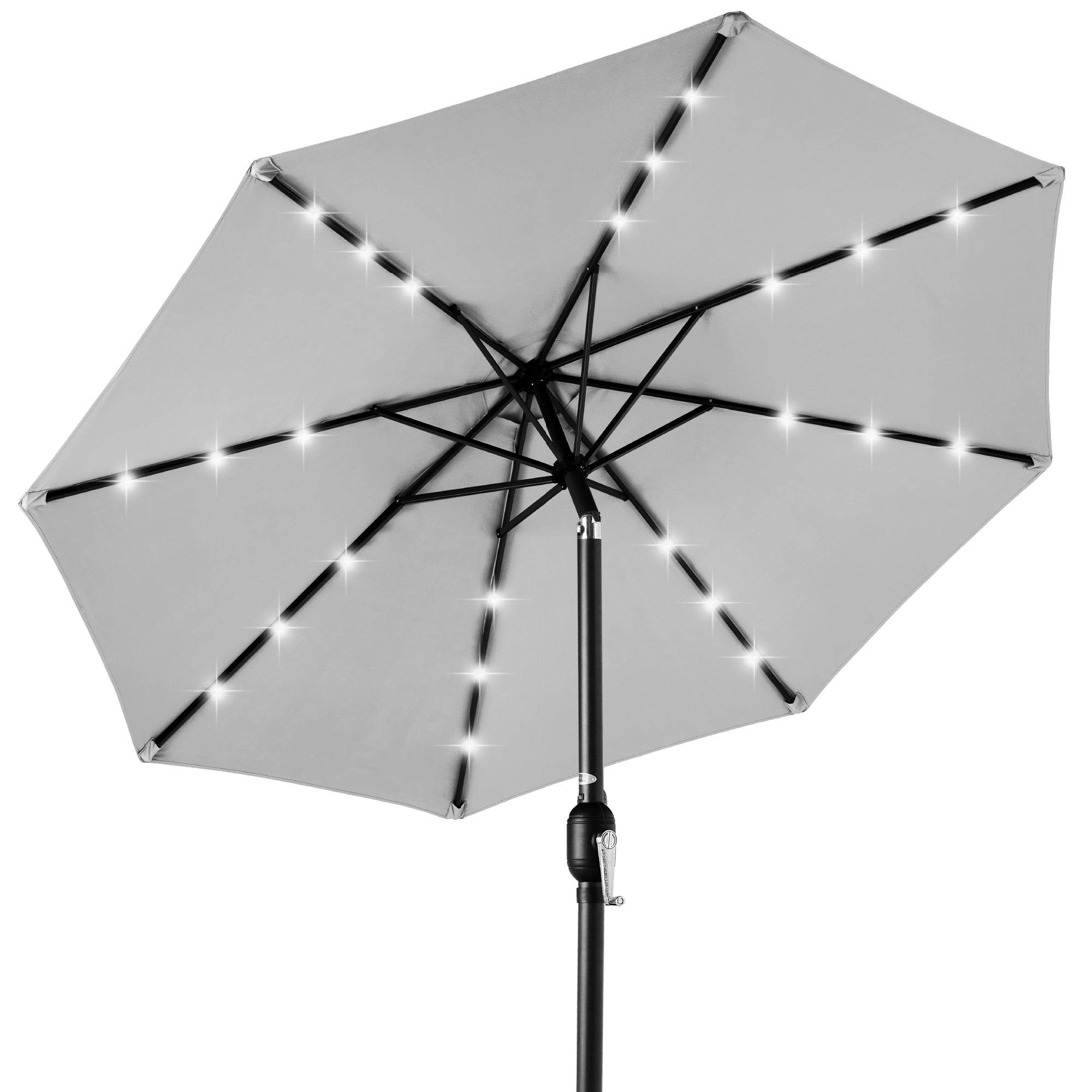 Solar LED Lighted Patio Umbrella w/ Tilt Adjustment UV-Resistant - 10ft