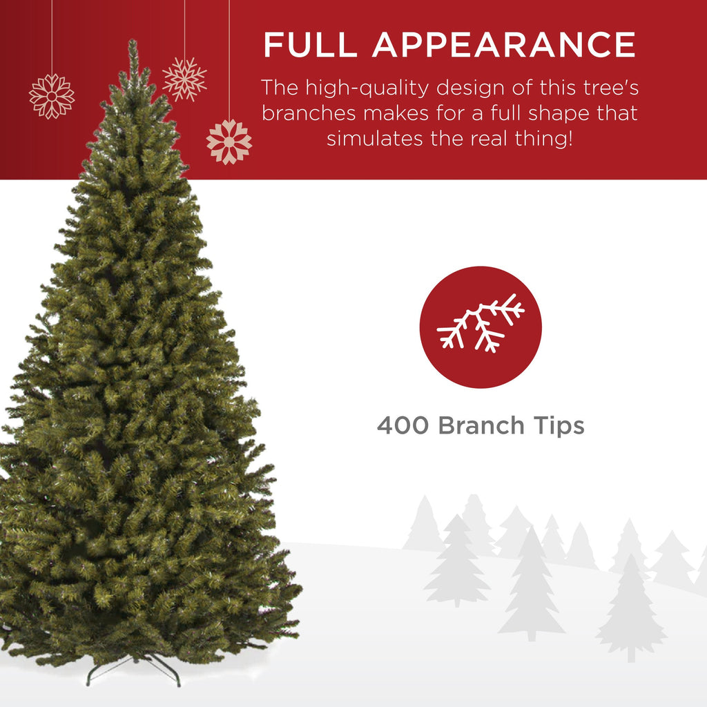 Unlit Artificial Green Spruce Christmas Tree w/Easy Assembly