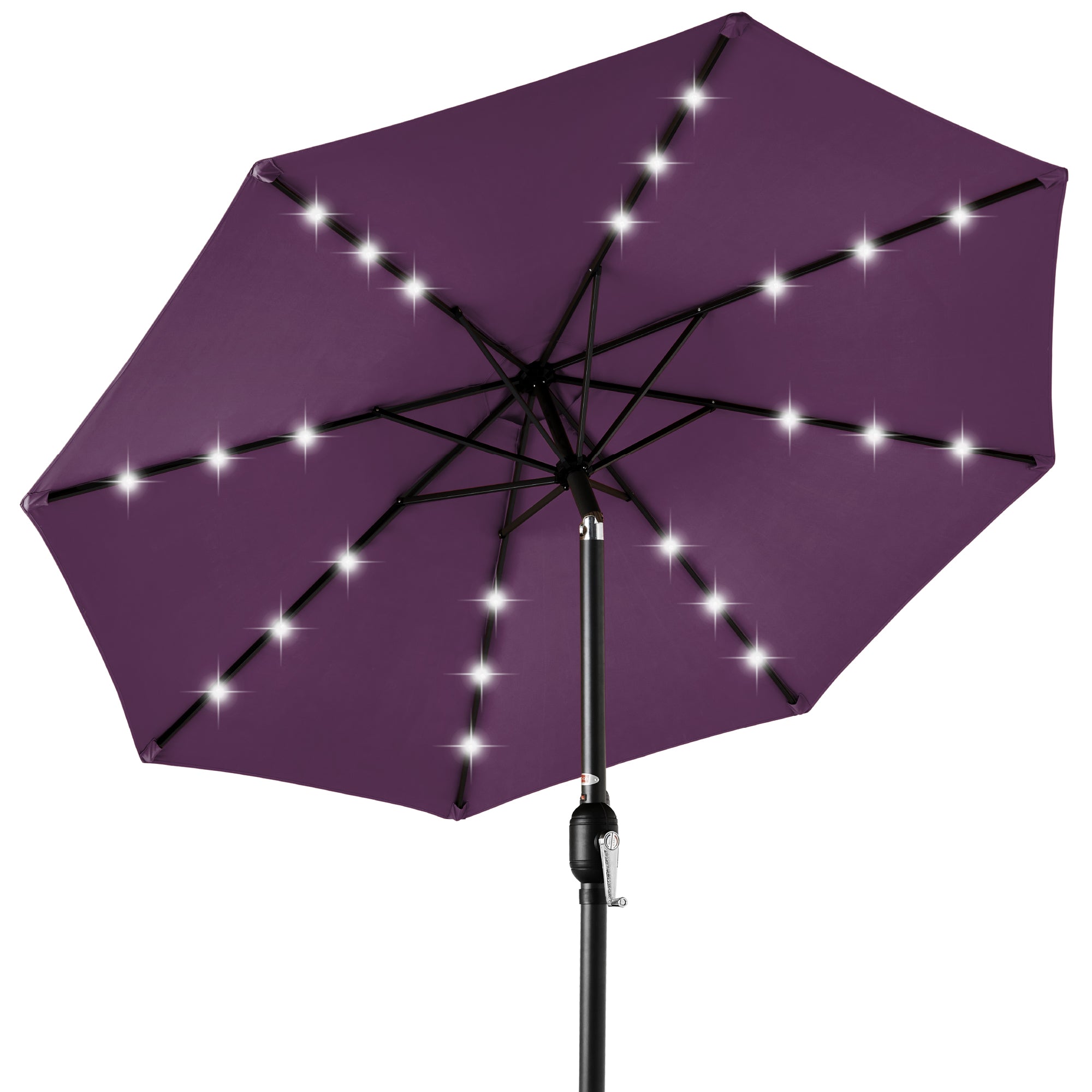 Solar LED Lighted Patio Umbrella w/ Tilt Adjustment UV-Resistant - 10ft