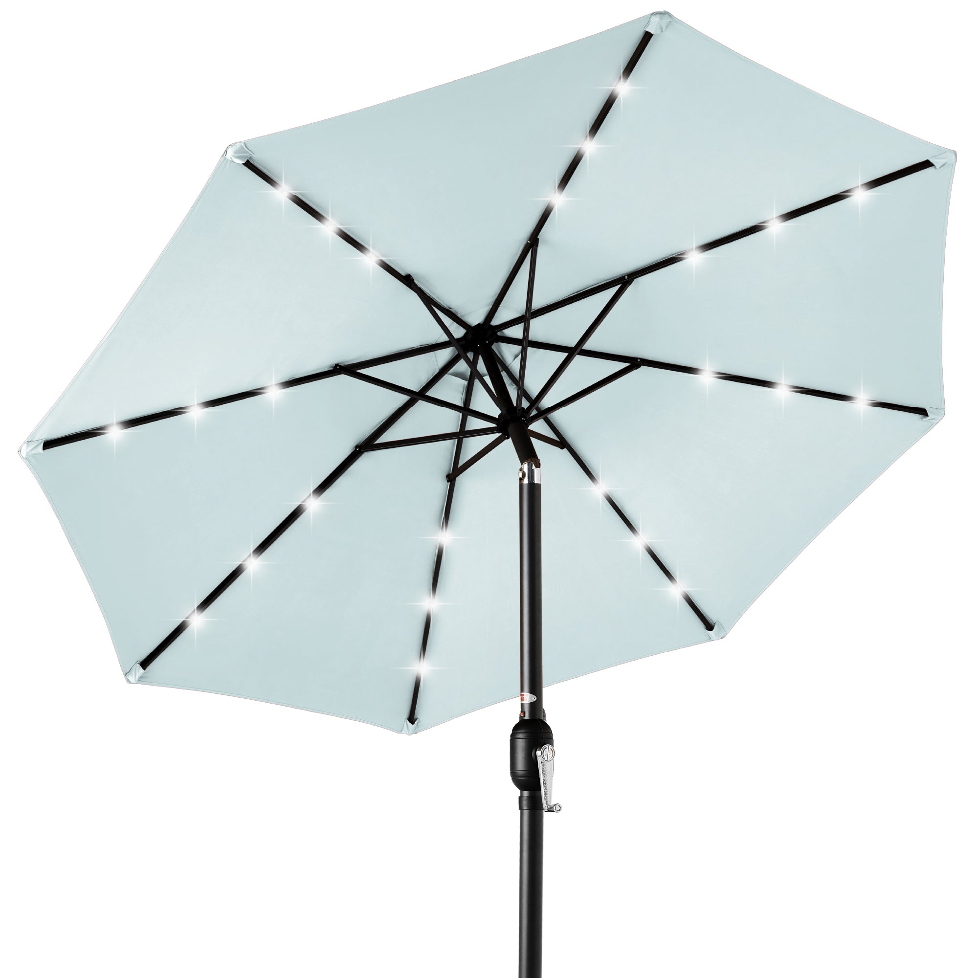 Solar LED Lighted Patio Umbrella w/ Tilt Adjustment UV-Resistant - 10ft