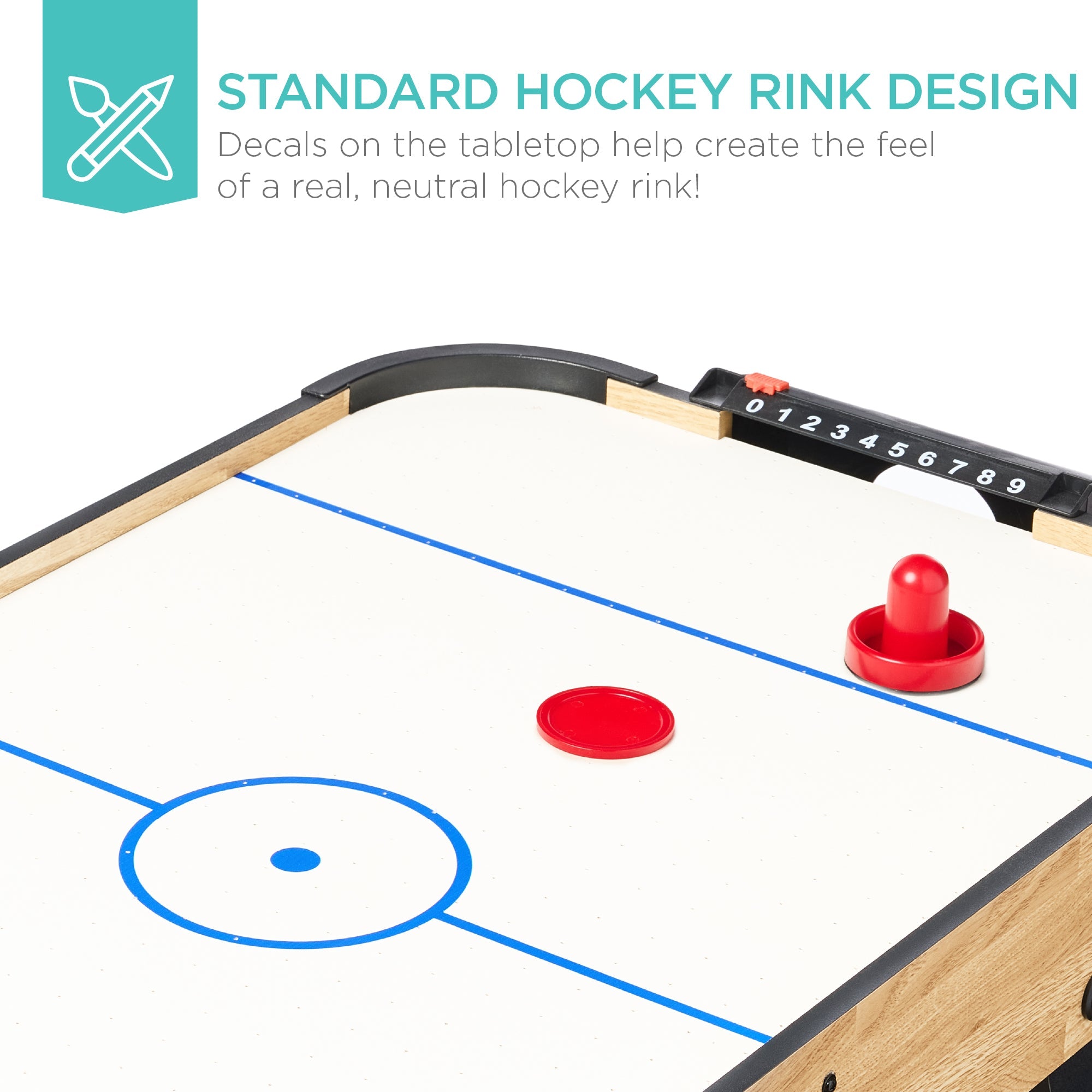 Tabletop Air Hockey Arcade Game Table w/ 2 Pucks 2 Strikers - 40in