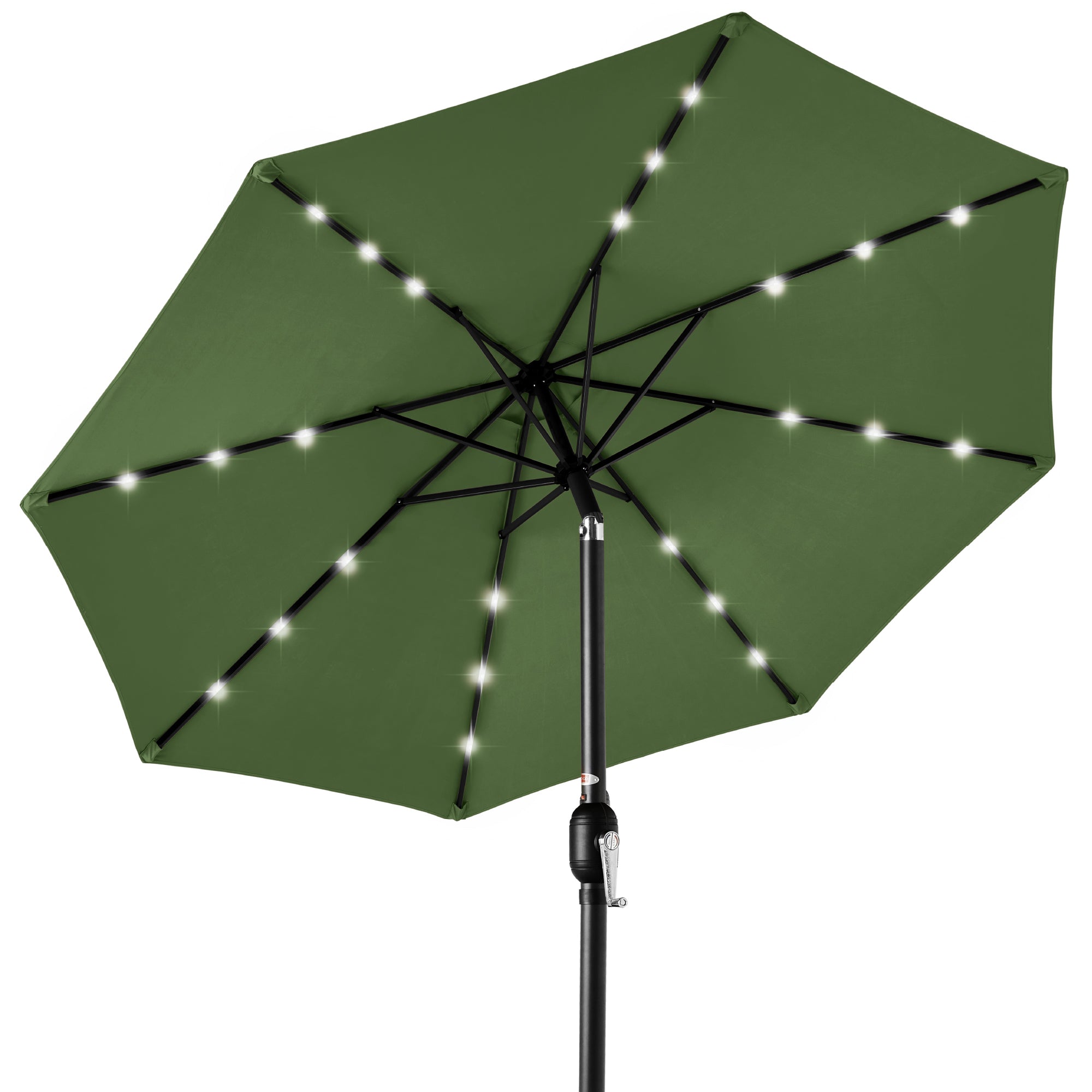 Solar LED Lighted Patio Umbrella w/ Tilt Adjustment UV-Resistant - 10ft