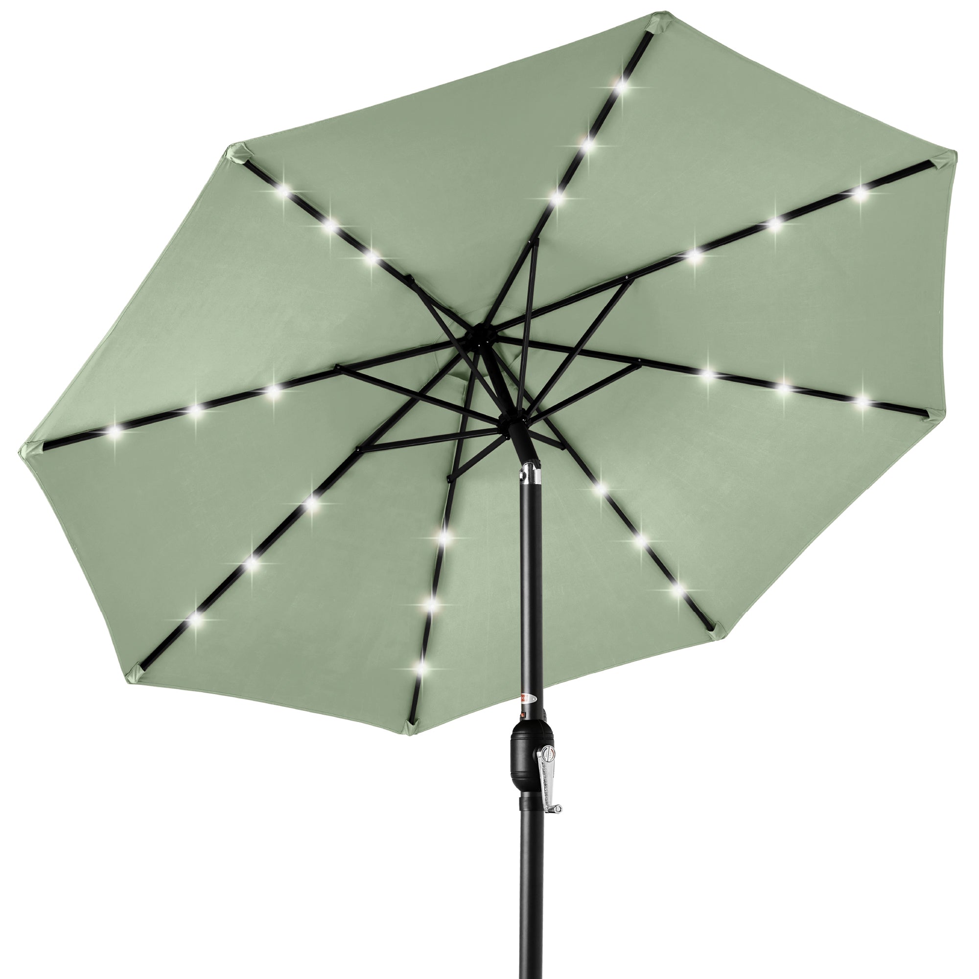 Solar LED Lighted Patio Umbrella w/ Tilt Adjustment UV-Resistant - 10ft