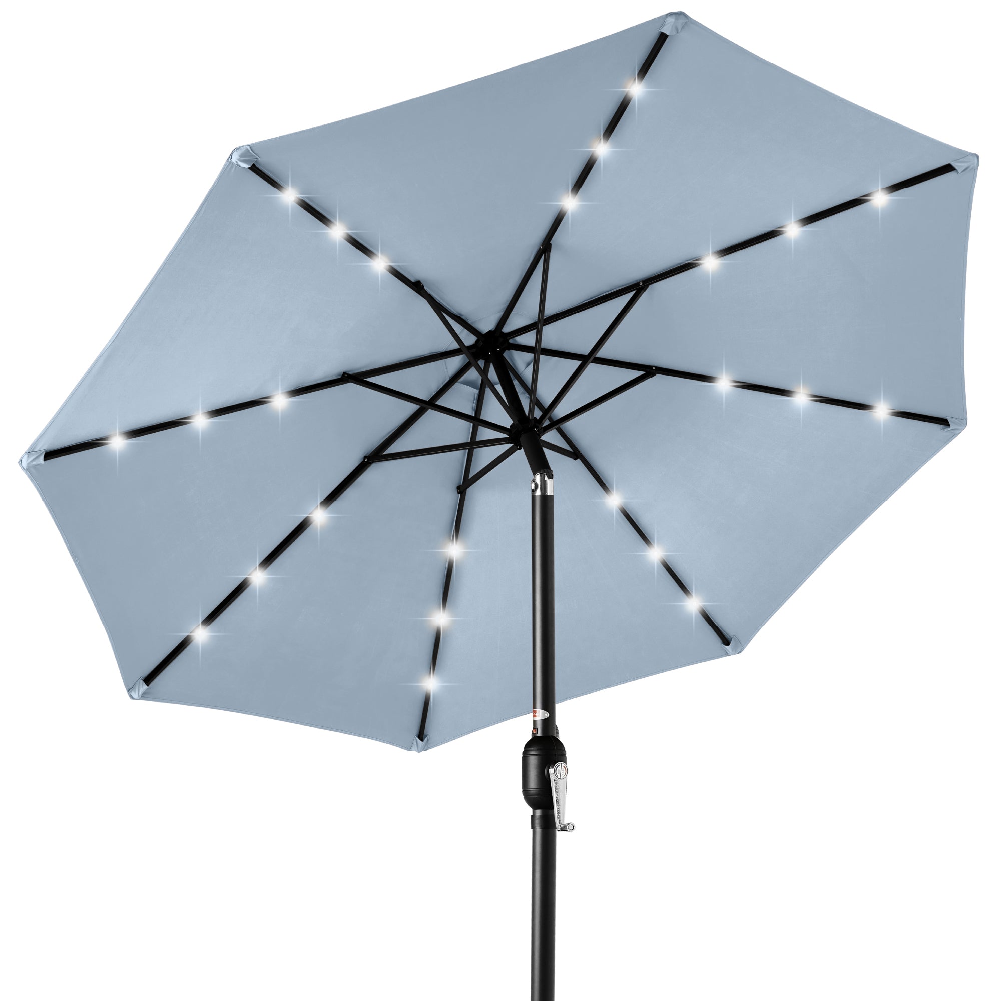 Solar LED Lighted Patio Umbrella w/ Tilt Adjustment UV-Resistant - 10ft