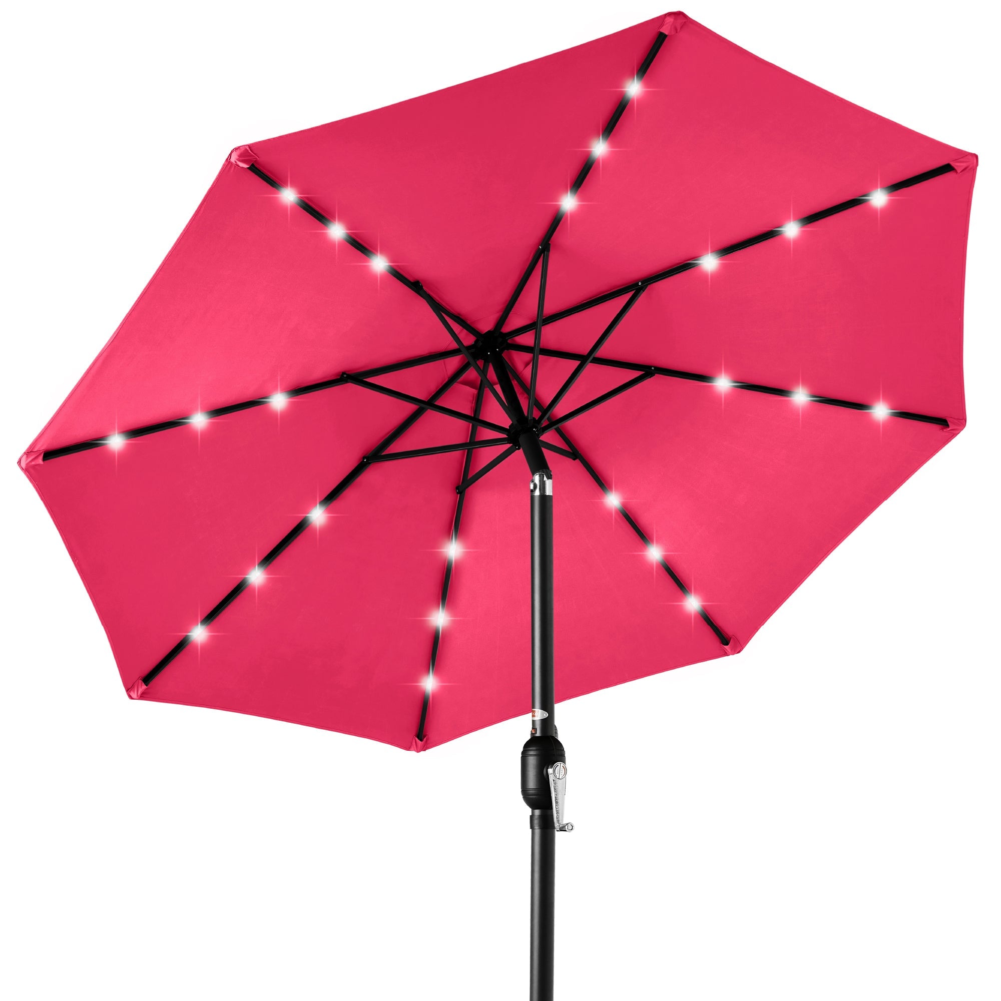 Solar LED Lighted Patio Umbrella w/ Tilt Adjustment UV-Resistant - 10ft