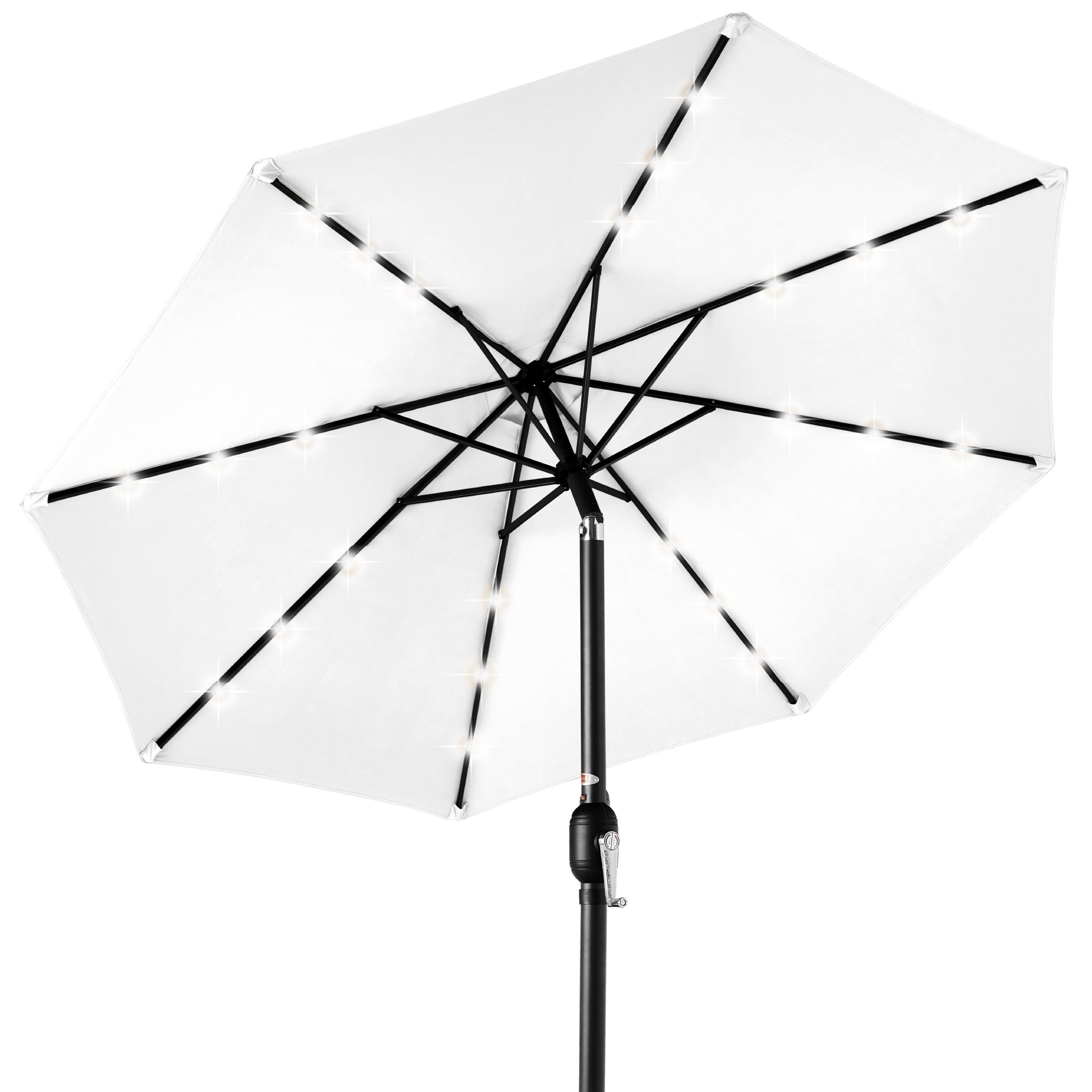 Solar LED Lighted Patio Umbrella w/ Tilt Adjustment UV-Resistant - 10ft