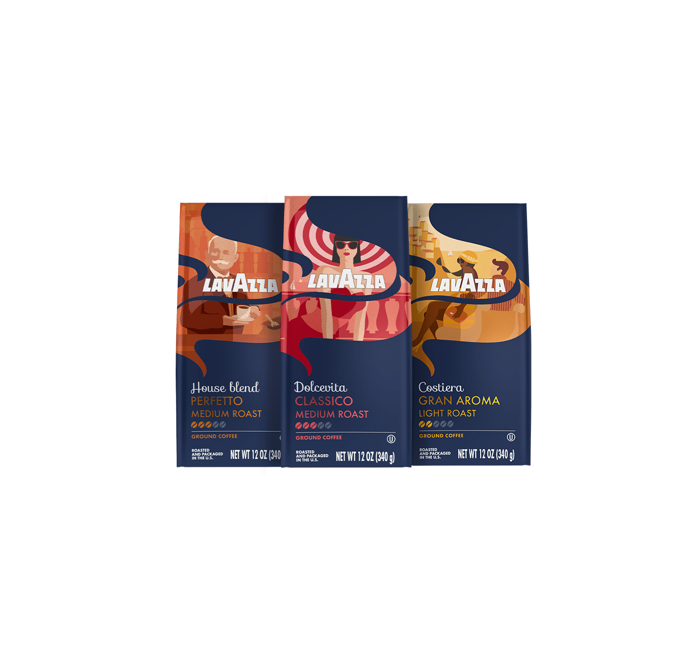 Lavazza Ground Coffee Variety Pack - Smooth Ground Blend