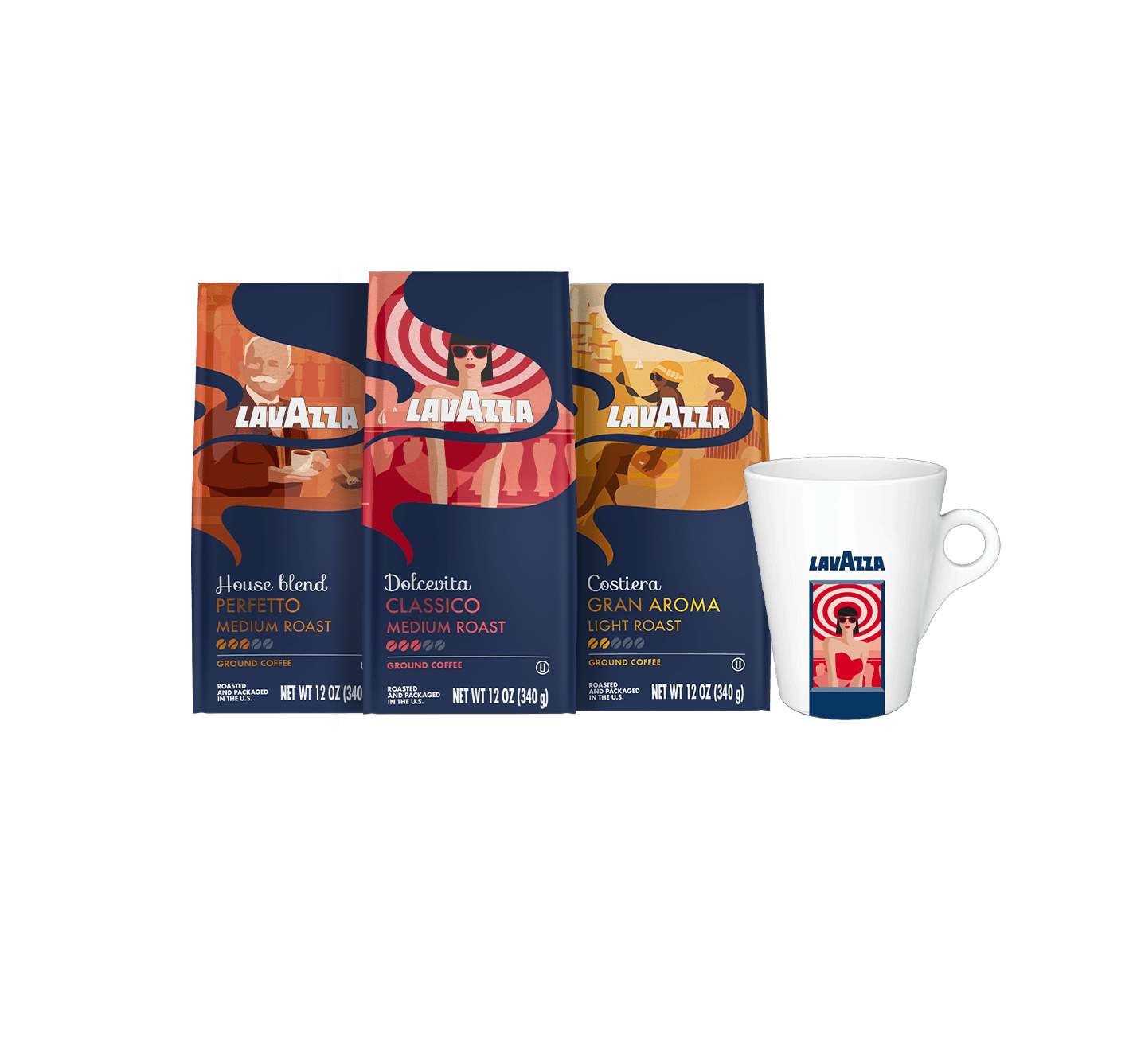 Ground Coffee and Mug Bundle - Home Brewing Set