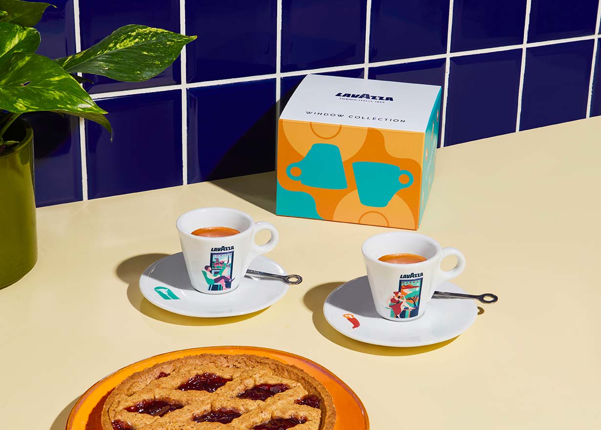 Window Collection Espresso Set: Torino & Napoli - Porcelain Coffee Cups